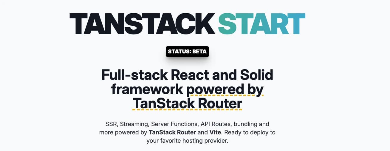 TanStack Start 프레임워크를 소개합니다 [1]